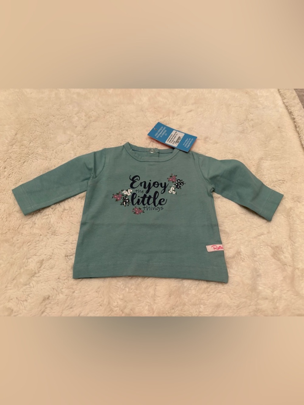 NWT - Rufflebutts Antique Blue “Enjoy the Little Things” Graphic Tee